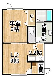 ドルフ7 1DKの間取図画像