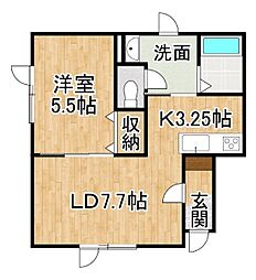 十勝郡浦幌町字万年アパート 1LDKの間取図画像