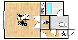 E2・8マンションA ワンルームの間取図画像