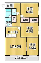 ドルシス2 3LDKの間取図画像