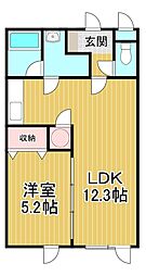 オルネ106B 1LDKの間取図画像