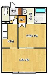 コーポかわしま 1LDKの間取図画像