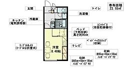 レオパレスステラ 1Kの間取図画像