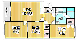 エルミタージュ 3LDKの間取図画像