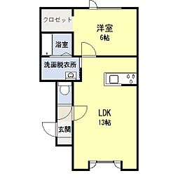 ブライトノア 1LDKの間取図画像