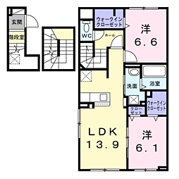 ソナーレII 2LDKの間取図画像