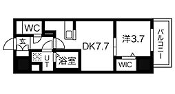 メイクス上前津IV 2階1DKの間取り