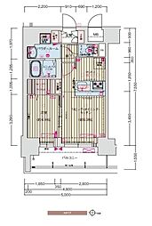 プレサンス丸の内アドブル 8階1LDKの間取り