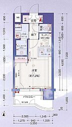 プレサンス名古屋駅前 4階ワンルームの間取り