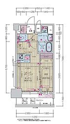 プレサンス上前津ディアシス 9階1LDKの間取り