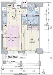 プレサンス泉シティアーク 1LDKの間取図画像