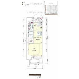 プレサンスジェネ葵 1DKの間取図画像