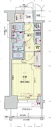プレサンスNAGOYAファスト 1Kの間取図画像