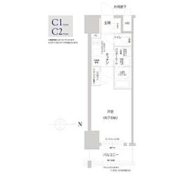 エスリード葵桜通り 1Kの間取図画像