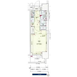 プレサンス丸の内雅殿 1Kの間取図画像