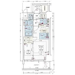 エステムコート名古屋新栄2アリーナ 1LDKの間取図画像