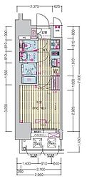 プレサンス桜山駅前アフォード 1Kの間取図画像