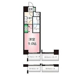 カメリア丸の内 1Kの間取図画像