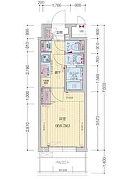プレサンス太閤通駅前デュプル 1Kの間取図画像