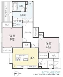 中軽井沢リノハウス 1階2LDKの間取り