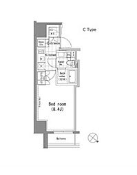 JR山手線 渋谷駅 徒歩6分の賃貸マンション 9階1Kの間取り