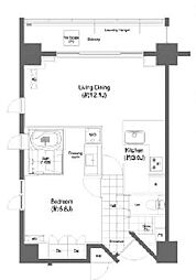 東急田園都市線 池尻大橋駅 徒歩6分の賃貸マンション 8階1LDKの間取り