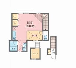 小田急小田原線 代々木上原駅 徒歩9分の賃貸アパート 2階ワンルームの間取り
