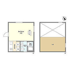 東京メトロ副都心線 明治神宮前駅 徒歩8分の賃貸マンション 1階ワンルームの間取り