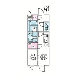目黒区駒場3丁目マンション 1DKの間取図画像
