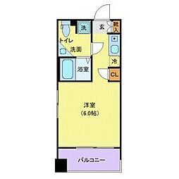 クレジデンス神谷町 ワンルームの間取図画像