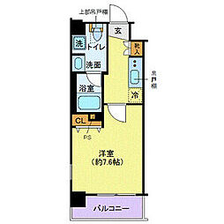 クレイシア芝浦ウォーターフロント 1Kの間取図画像