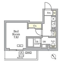 グランパーク千駄ヶ谷レジデンス 1Kの間取図画像