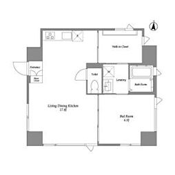 品川港南テラス 1LDKの間取図画像