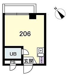 代官山テラス ワンルームの間取図画像