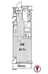 フィールA渋谷 1Kの間取図画像
