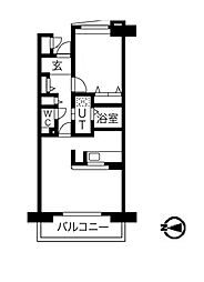 アクティ目黒駅前2号棟 1LDKの間取図画像
