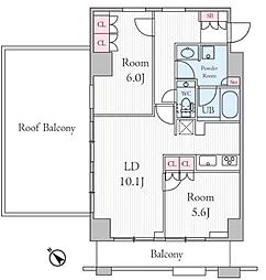 アーバンパークグラン代官山 2LDKの間取図画像