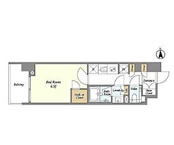 OrchidResidence渋谷富ヶ谷 1Kの間取図画像