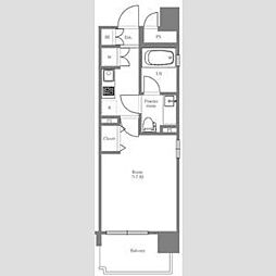 アクロス目黒 1Kの間取図画像