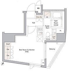 NJKMARQUIS表参道 ワンルームの間取図画像