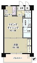ルミエール祐天寺 1LDKの間取図画像