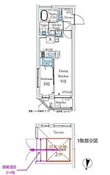 primeBliss中野富士見町2 1LDKの間取図画像
