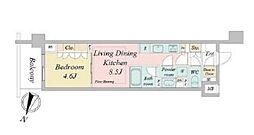 東京メトロ東西線 早稲田駅 徒歩6分の賃貸マンション 1階1LDKの間取り