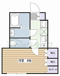 東京メトロ東西線 早稲田駅 徒歩6分の賃貸アパート 1階1Kの間取り