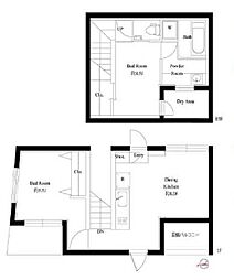 東京メトロ副都心線 西早稲田駅 徒歩9分の賃貸マンション 1階2DKの間取り