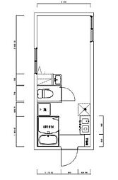 東京メトロ日比谷線 中目黒駅 徒歩12分の賃貸アパート 1階ワンルームの間取り