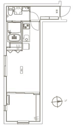 FLレジデンス新宿御苑5 1LDKの間取図画像