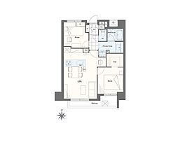 中野桃園シティハウス 2LDKの間取図画像