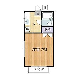 第1コーポフタバ 205 2階1Kの間取り