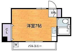 西武有楽町線 新桜台駅 徒歩2分の賃貸マンション 1階ワンルームの間取り